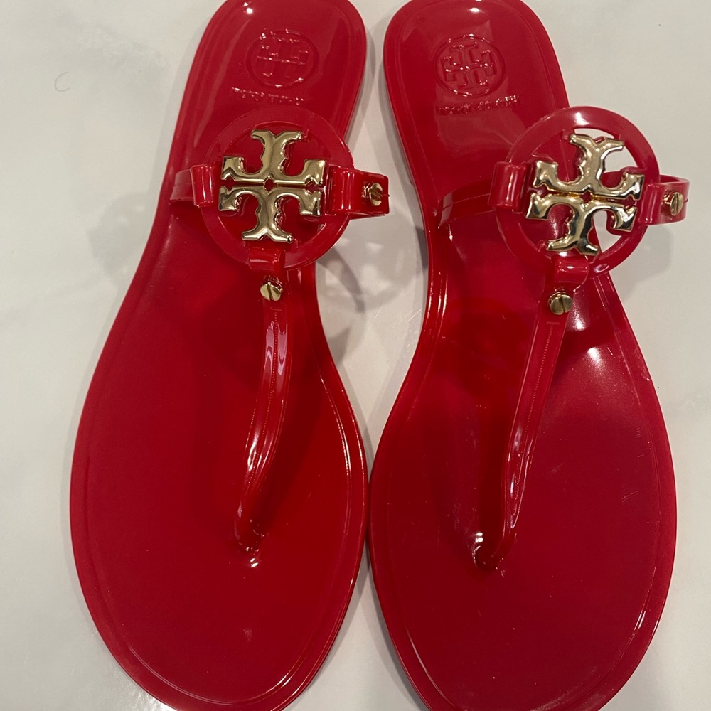 Tory Burch red  jelly sandals